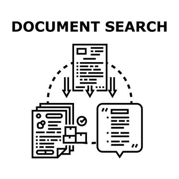 Document search and data processing concept Stock Illustration