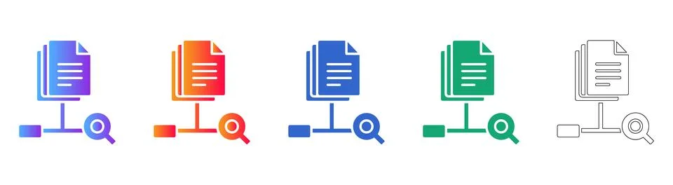 Document Search and Data Retrieval Illustration Ilustración de archivo