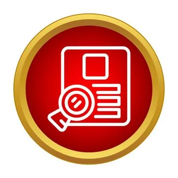 Document search and review icon with magnifying glass Stock Illustration