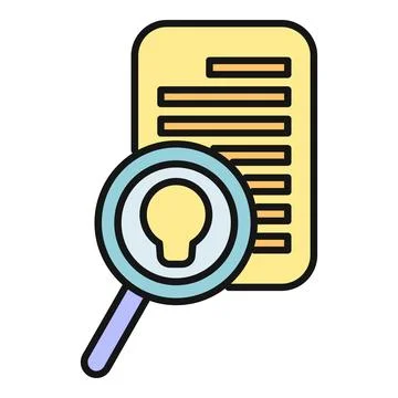 Document search for creative solutions and ideas Stock Illustration