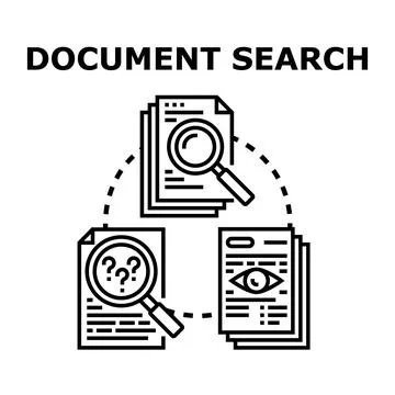 Document search data analysis and discovery concept Ilustración de archivo
