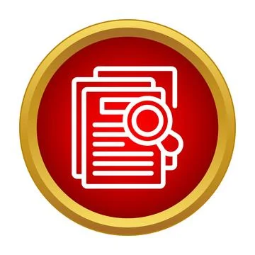 Document search data analysis magnifying glass icon Stockillustratie