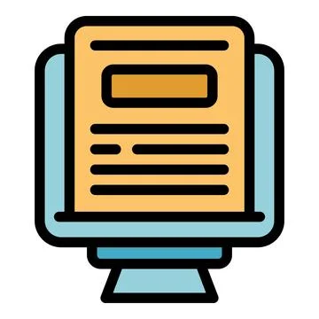 Document search engine icon vector flat Stock Illustration