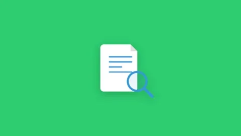 Document Search Icon Animation on Green Background Stock-Footage 346726395