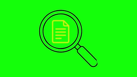 Document Search Icon Draw Animation Green Screen Chroma Key 4K Stock Footage 339340996