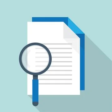 Document with search icon Stock Illustration