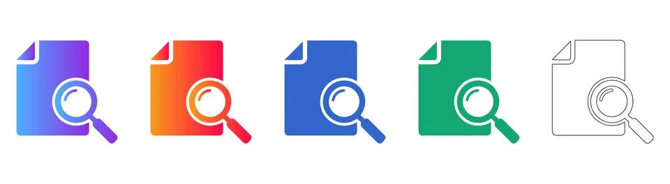 Document Search Icons Illustration イラスト素材