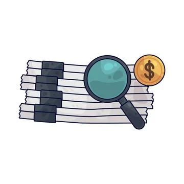 Document search illustration Иллюстрация