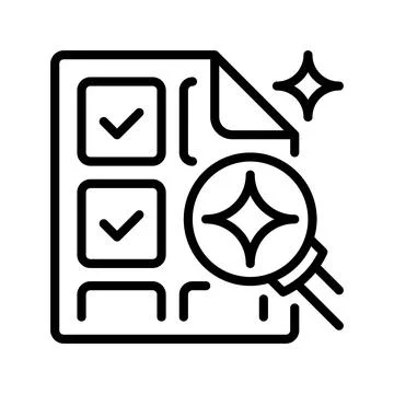 Document Search Line Icon, Outline Symbol for File Lookup, Data Retrieval, .. Stock Illustration