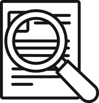 Document Search Magnifying Glass Icon Stock Illustration