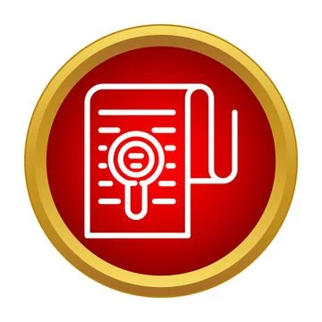 Document search magnifying glass icon Stock Illustration