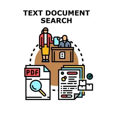 Document search process for data analysis and legal compliance Stock Illustration