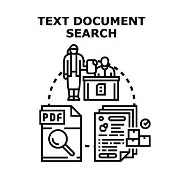 Document search process for data analysis and legal compliance Stock Illustration