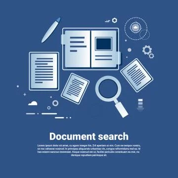 Document Search Template Web Banner With Copy Space イラスト素材