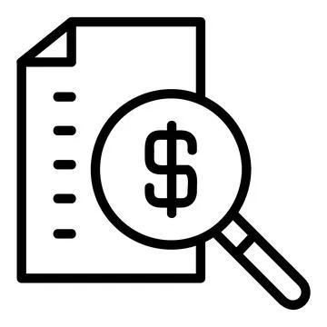 Document Search Vector Icon, Lineal style, from accounting icons collection Stock Illustration