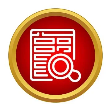 Document searching and data analysis icon Stock Illustration