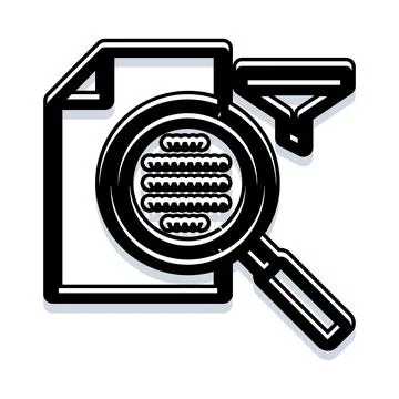 Document searching and data filtering process icon Stockillustratie