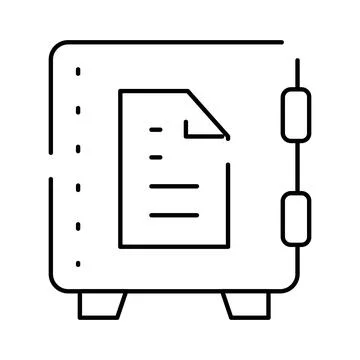 Document secure locker protecting confidential information icon Illustrazione stock