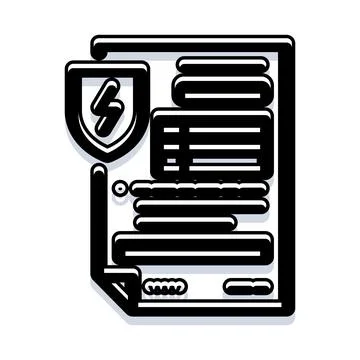 Document with secure shield icon protecting information Stock Illustration