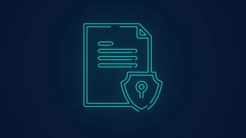 Document secured with lock and encryption pass code file security animation Stock Footage 264962906