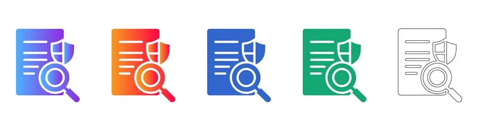 Document Security and Compliance Audit Icons Stockillustratie
