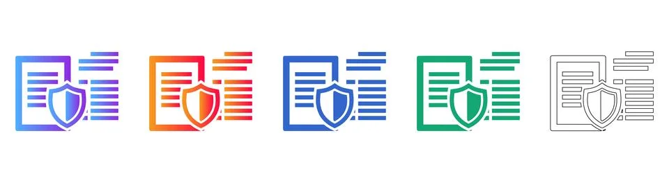 Document Security and Compliance Icon Set Stock Illustration
