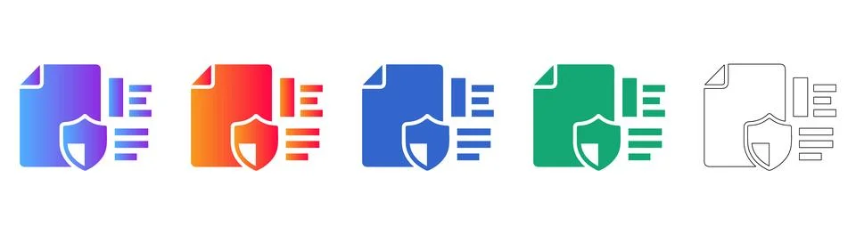 Document Security and Compliance Icons 库存插图