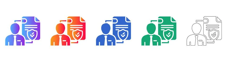 Document Security and Verification Icons Stock Illustration