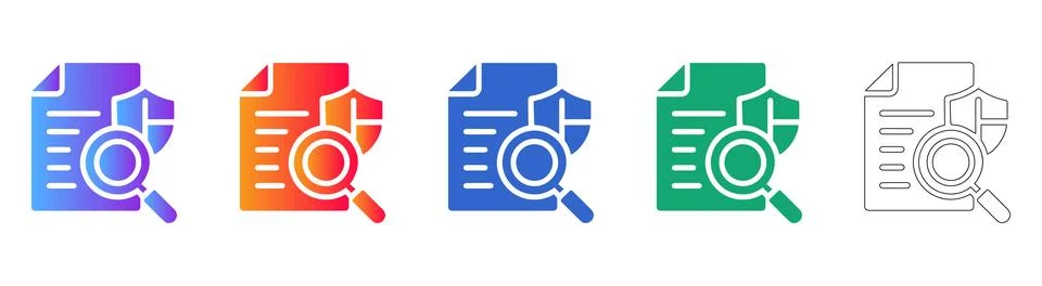 Document Security and Verification Icons イラスト素材