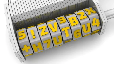 Document security. Code on a combination padlock Stock Footage 132919975