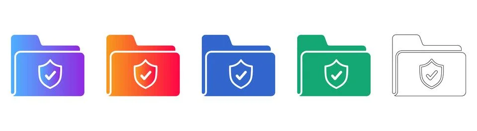 Document Security Folder Icons イラスト素材