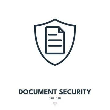 Document Security Icon. Access, Confidentiality, Privacy. Editable Stroke. .. Stock Illustration