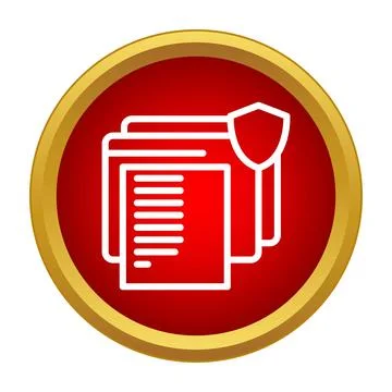 Document security icon protecting policies and legal claims Stock Illustration