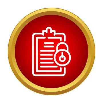 Document security icon showing clipboard and padlock Stock Illustration