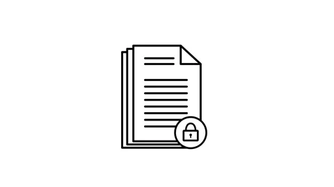Document security outline icon animation with padlock. Stock Footage 323875809
