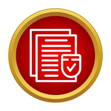 Document security policy verification icon showcasing protection イラスト素材