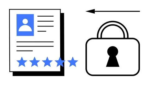 Document Security - Protecting Personal Data with High Ratings and Privacy .. Illustrazione stock