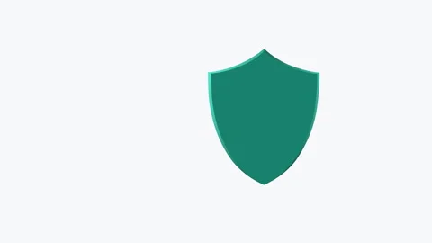 Document Security Protection Animation with Shield and Lock Stock Footage 342098489