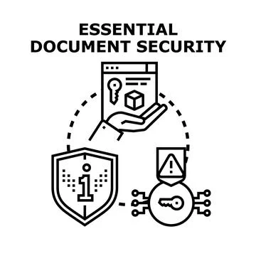 Document security protection for digital information access Stock Illustration