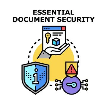 Document security protection for digital information access Stock Illustration