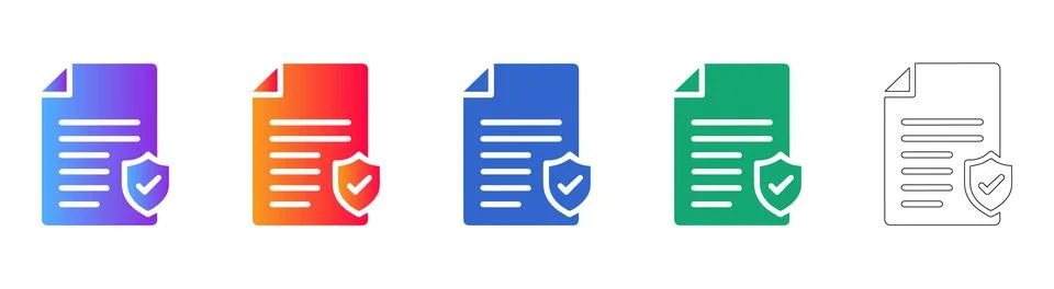 Document Security Protection Icons Set Stock-Illustration
