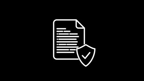 Document Security Shield Icon Stock Footage 347921860