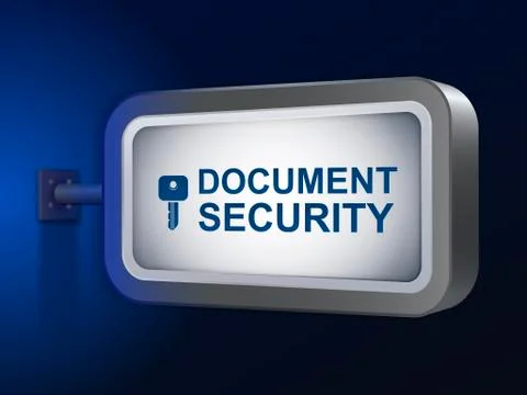 Document security words on billboard Stock Illustration