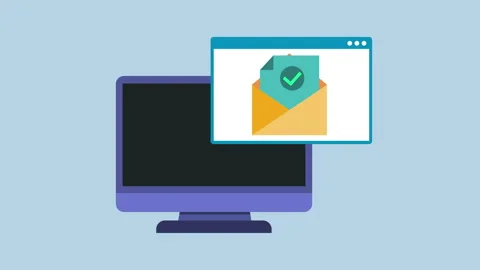 Document Sent Email Confirmation with Computer 2d Animation with Alpha Matte Stock Footage 337805988