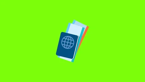 Document set for tourism and global journey. Blue international passport Stock Footage 339288299