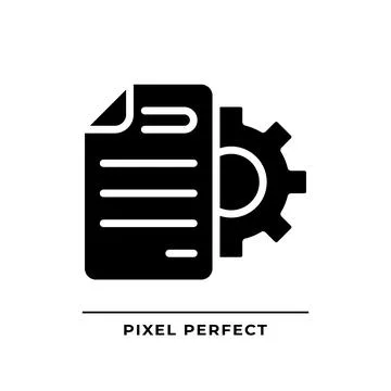 Document settings black glyph icon Stock Illustration