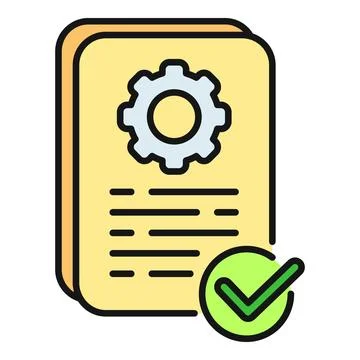 Document settings configuration and approval process icon Stockillustratie