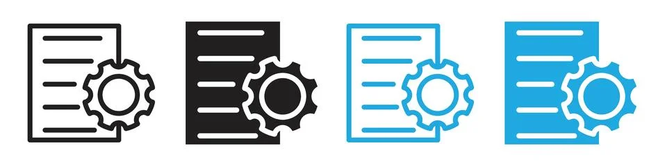 Document settings icon line art vector Stock Illustration