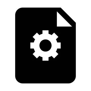 Document settings icon vector with gear cog wheel symbol for business Stock Illustration