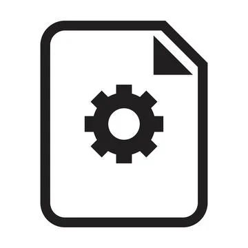 Document settings icon vector with gear cog wheel symbol for business  Stock Illustration